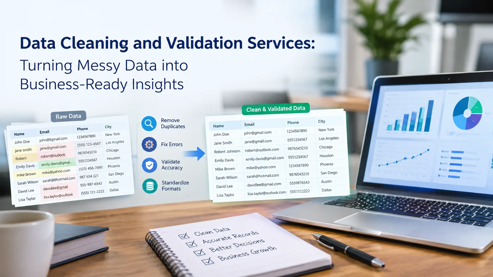 Data Cleaning and Validation Services Turning Messy Data into Business-Ready Insights